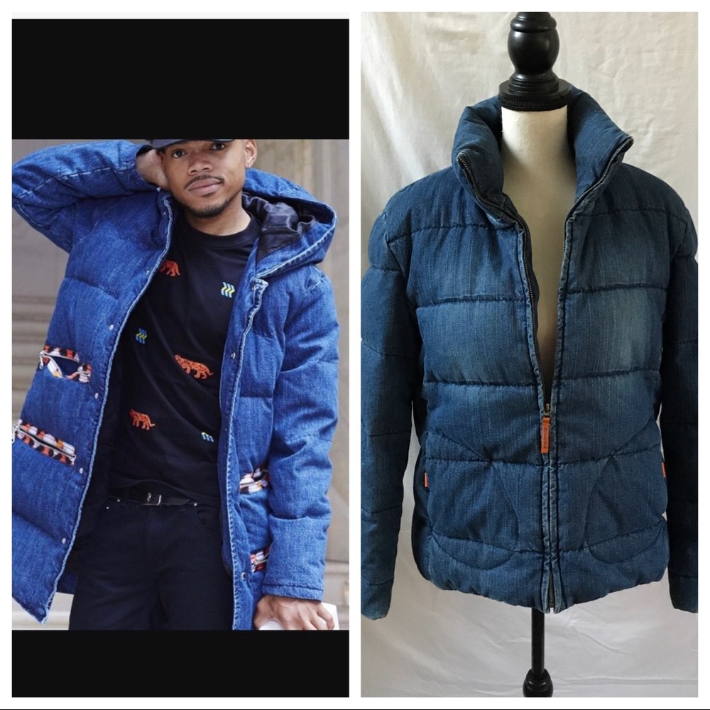 Denim Puffer Guess Winter Coat Similar to Kenzo